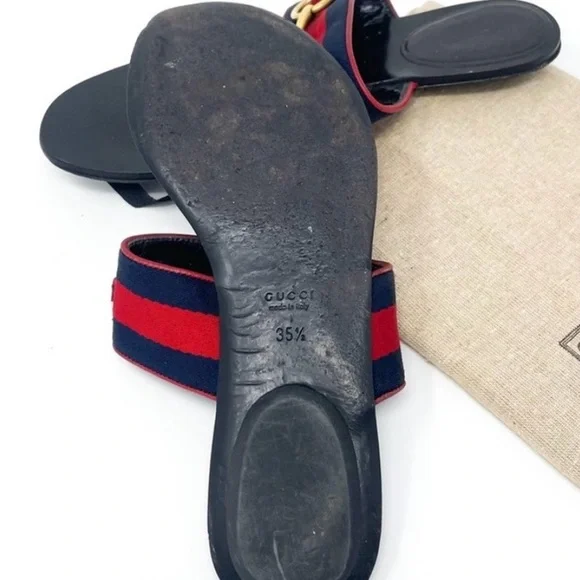 Gucci Black and Red Sandals with Elegant Horsebit - Picture 4 of 4